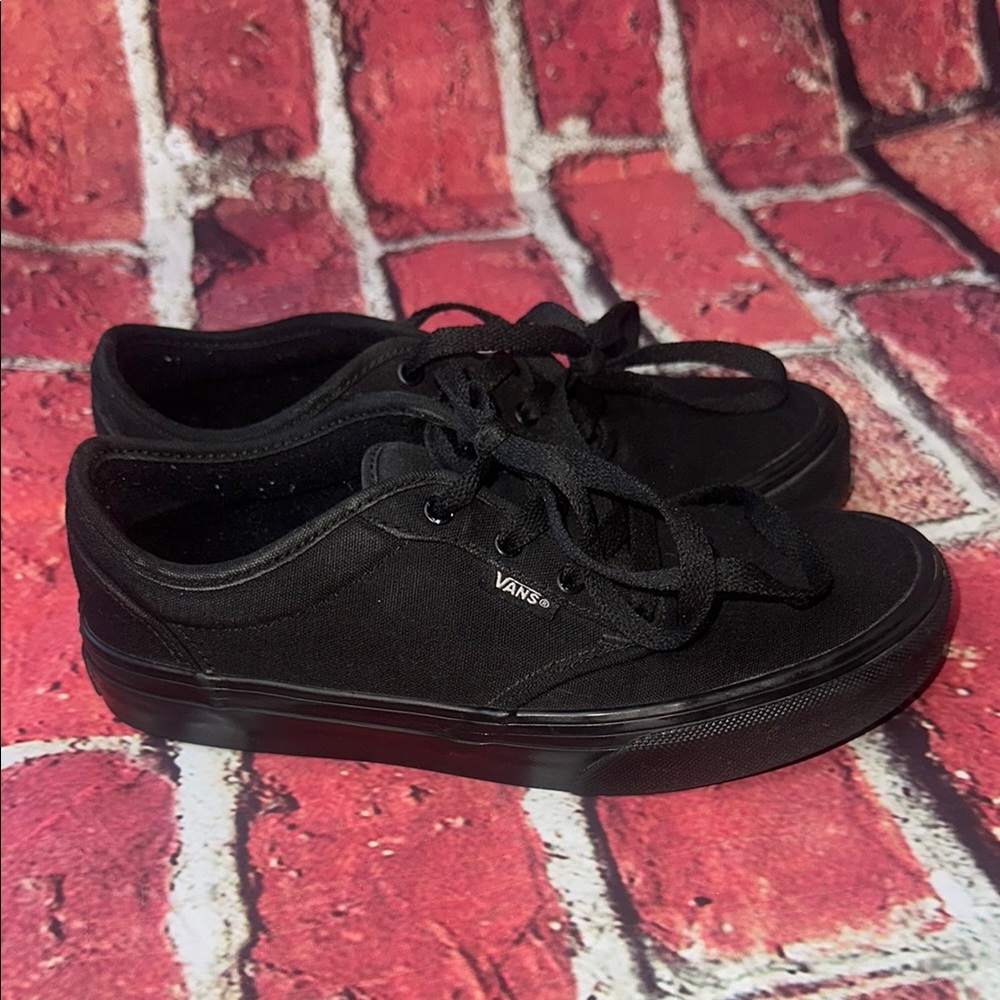 Vans Kids Black Canvas Shoes